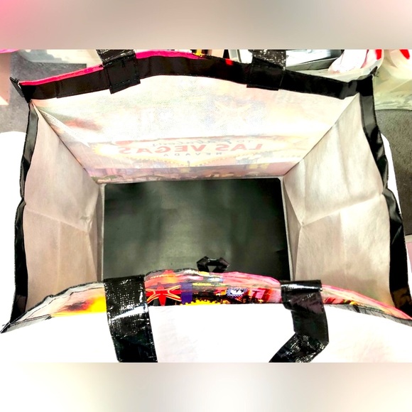 LAS VEGAS reusable tote shopping bag Welcome to Las Vegas scene size 13x13  NEW - Picture 8 of 9